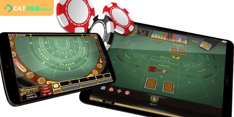 Bàn chơi baccarat trực tuyến tại sòng bài ảo với giao diện hiện đại.
